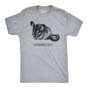Mens Chinchillin T shirt Funny Chinchilla Animal Lover Graphic Vintage Cool Tee Mens Funny T Shirts Cool Vintage Fashion T-Shirt Gift Classic Menswear Funny Animal Short Sleeve Novelty Tees for Guys Light Grey
