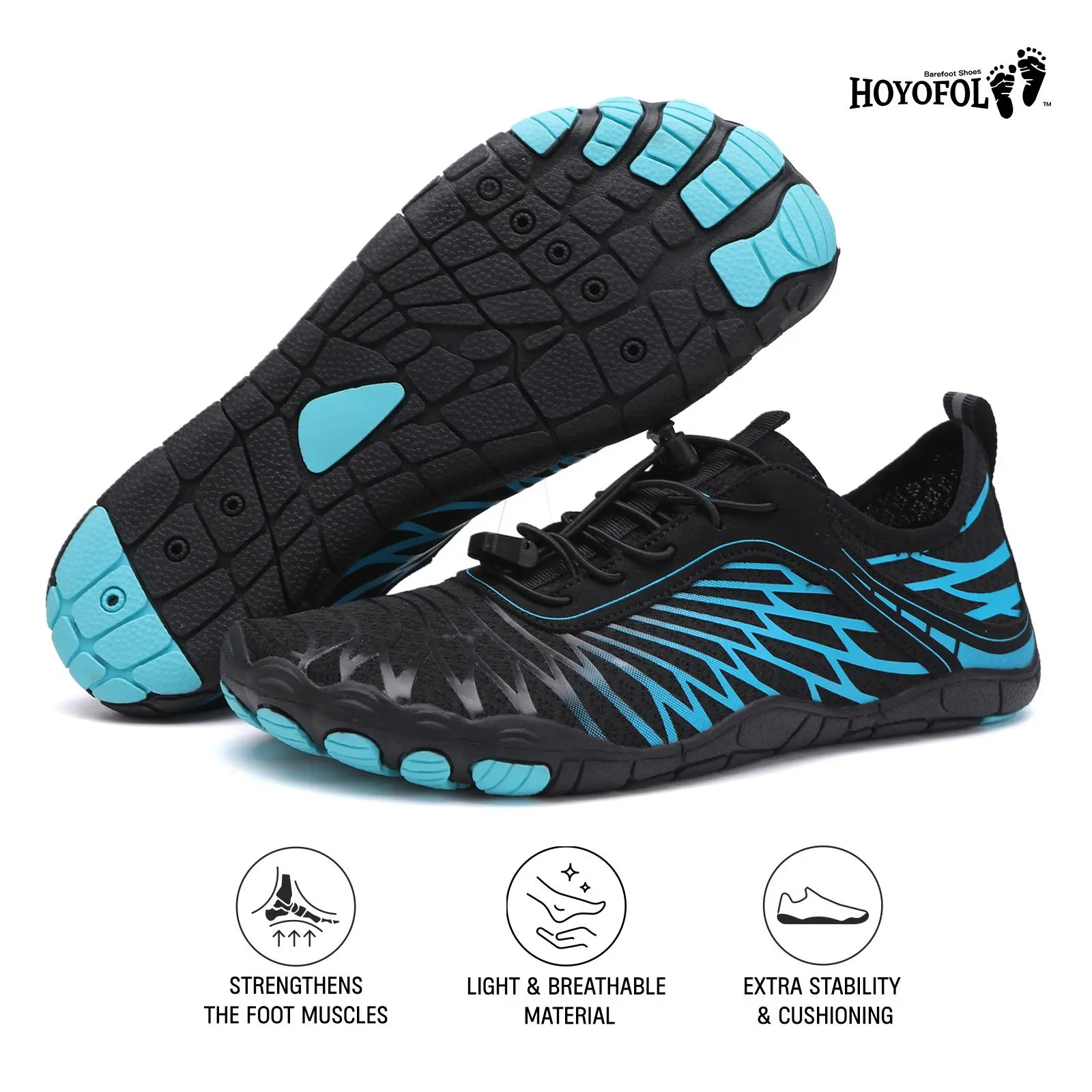 HOYOFOL 2026 Pro Barefoot Shoes - Unisex Breathable Soft Sole White Sneakers for Walking & Work - Ultra-light Comfort & All-da