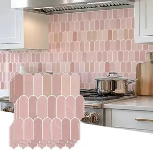 decor girl room accessory 20 or 10-Pack Optional 3D Peel and Stick Backsplash Wall Panels - Waterproof Removable Self-Adhesive Tile Stickers, Glossy Art Deco Wallpaper for Kitchen & Bathroom, Easy DIY Home Decor Upgrade - Tenant Friendly (12x12 Inch) Wint