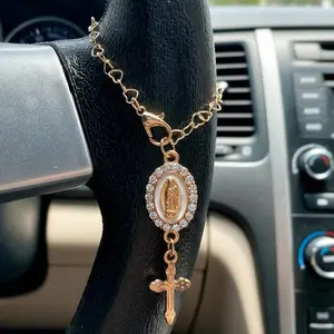 Adjustable Steering Wheel Decorative Piece, 15 Cm Long, Simple Style, Cute Heart Design, Creative Car Hanging Accessory