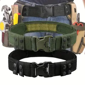 Magic Tape Tactical Waist Belt, Outdoor Camping Training Belt, Polyester Woven Fabric Waist Belt, Durable and Adjustable, Web Belt