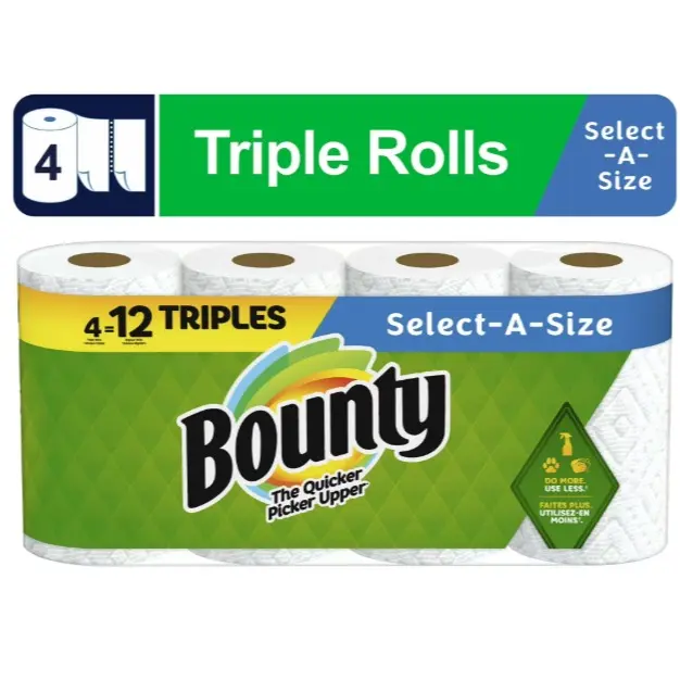 Bounty Paper Towels, 4 Triple Rolls Bounty Paper Towels, 4 Triple Rolls