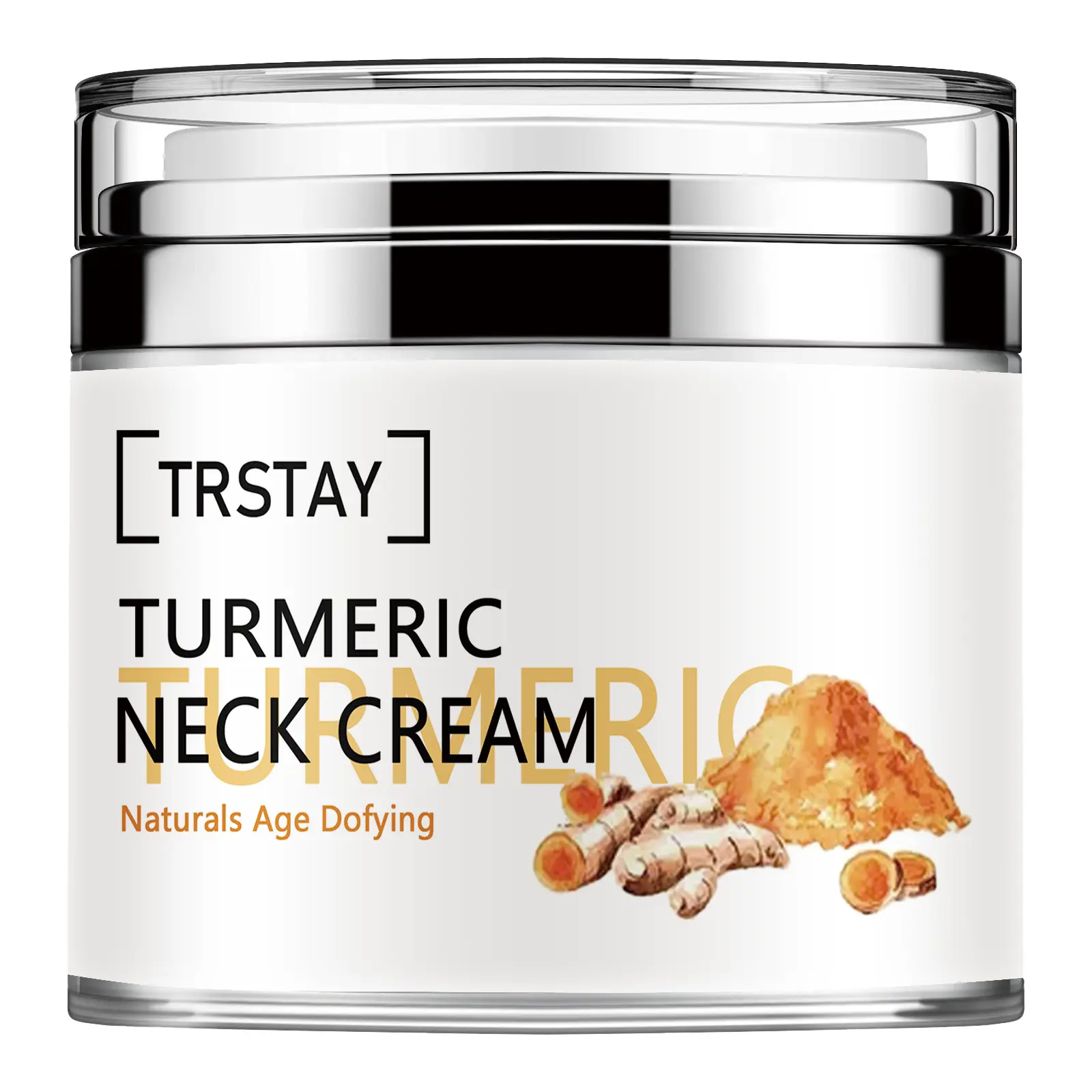 TRSTAY Turmeric Neck Moisturizer Cream - Natural Anti-Aging, Lifting, Firming, Nourishing with Hyaluronic Acid, Argan Kernel Oil - 50g Bottle, 3-Year Shelf Life, Suitable for All Skin Types, Body Care