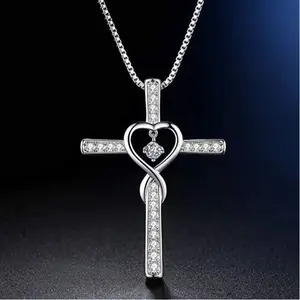 Faith Cross Birthstone Crystal Pendant Necklace