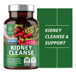 Premium Kidney Cleanse 21 Potent Herbs Natural Kidney Support with Cranberry Extract, Astragalus & Uva Ursi Leaf 60 Veg Caps - Healthcare Supplement