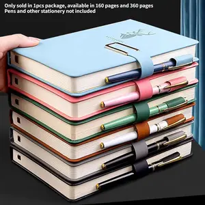 A5 Leather Notebook with Bookmark, Soft Cover Notebook, Vintage Business Meeting Notebook, Suitable for Adult Students, Home School Office Stationery, Student Essentials, Writing Stationery