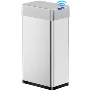 18.5/21.1 Gal Automatic Trash Can, 70L/80L Stainless Steel Motion Sensor Garbage Bin, Touchless Brushed Wastebasket, W/Soft-Close Lid, for Living, Dinning Room, Kitchen Household Items