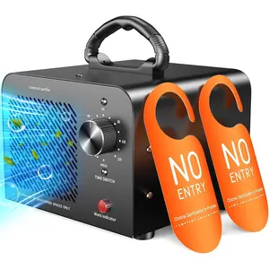 Ozone Generator 48,000mg, Commercial Ozone Machine Odor Removal, High Capacity O3 Ionizer Air Purifier Deodorizer, Portable Mini for Car, Home, Smoke, Pets, Industrial, for 4000 Square Feet -Black