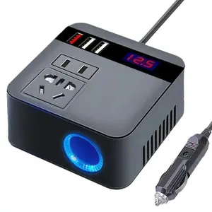 Car Interior Accessories Car Inverter DC12V/24v to DC220V LED Display Socket Power Inverter Adapter Fast Charging Car Inverter Safe and Convenient 12V24V Universal Only suitable for US and EU two-pin plugs）, Universal Compatibility, Car Fast Charger