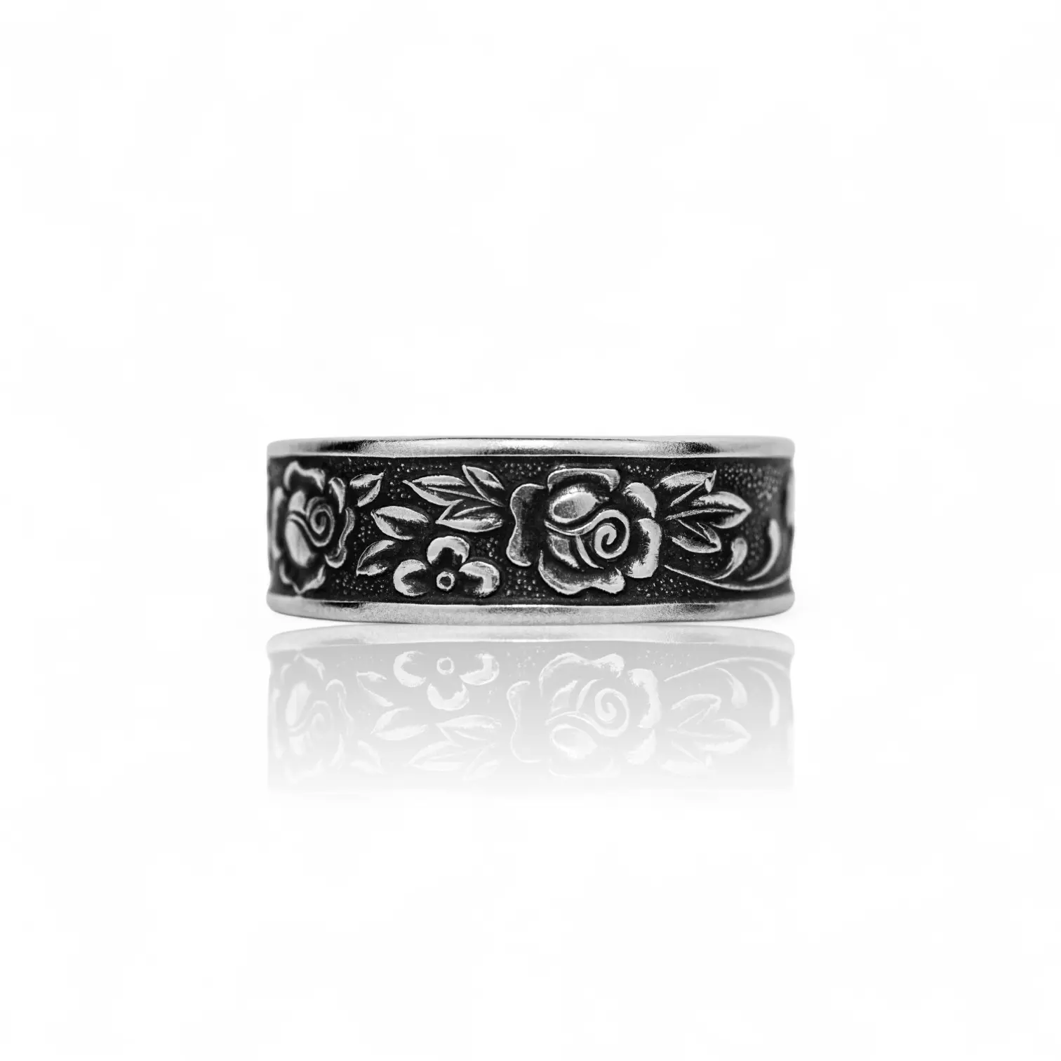 Grandma’s Rosebush - Handcrafted Stainless Steel Sunflower Spoon Ring