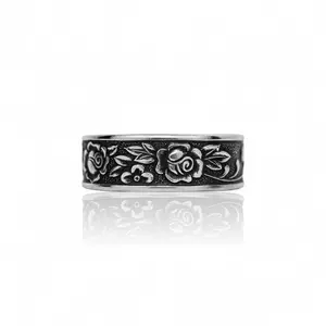 Grandma’s Rosebush - Handcrafted Stainless Steel Sunflower Spoon Ring