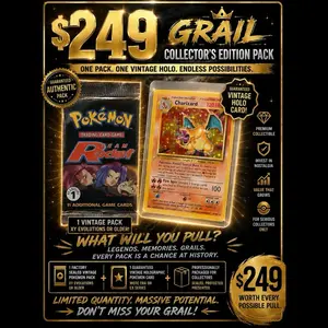 $249 Pokémon GRAIL Collector’s Edition Pack | Vintage Sealed Pack + Vintage Holo + Modern Hits | $200+ Floor Value!