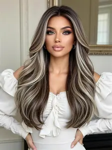 Women's Gradient Long Wavy Wig, Heat-Resistant Synthetic Soft Hair, Natural Layered Style, Ideal for Daily, Parties, Cosplay