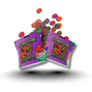 AZ Candy Stand Spicy Gusheys Fruit Bites Dulces Enchilados Made In Arizona 2 Pack Bundle (4oz per bag over 8 oz total) Oozing Gushy Spicy Tangy Snack Lover Option