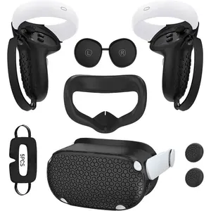 Face pad cover for Oculus Quest 2 accessories, Durable, used for Quest 2 controller handle, lens cover, VR silicone cover, VR shell cover, thumb stick cover, used for Meta Quest 2 disposable eye mask, 5 pieces
