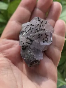 Purple Fluorite Specularite Hematite Coated Cube Cluster Large Chunk Natural Mineral Specimen Rock Chakra Healing Crystal Bingham New Mexico