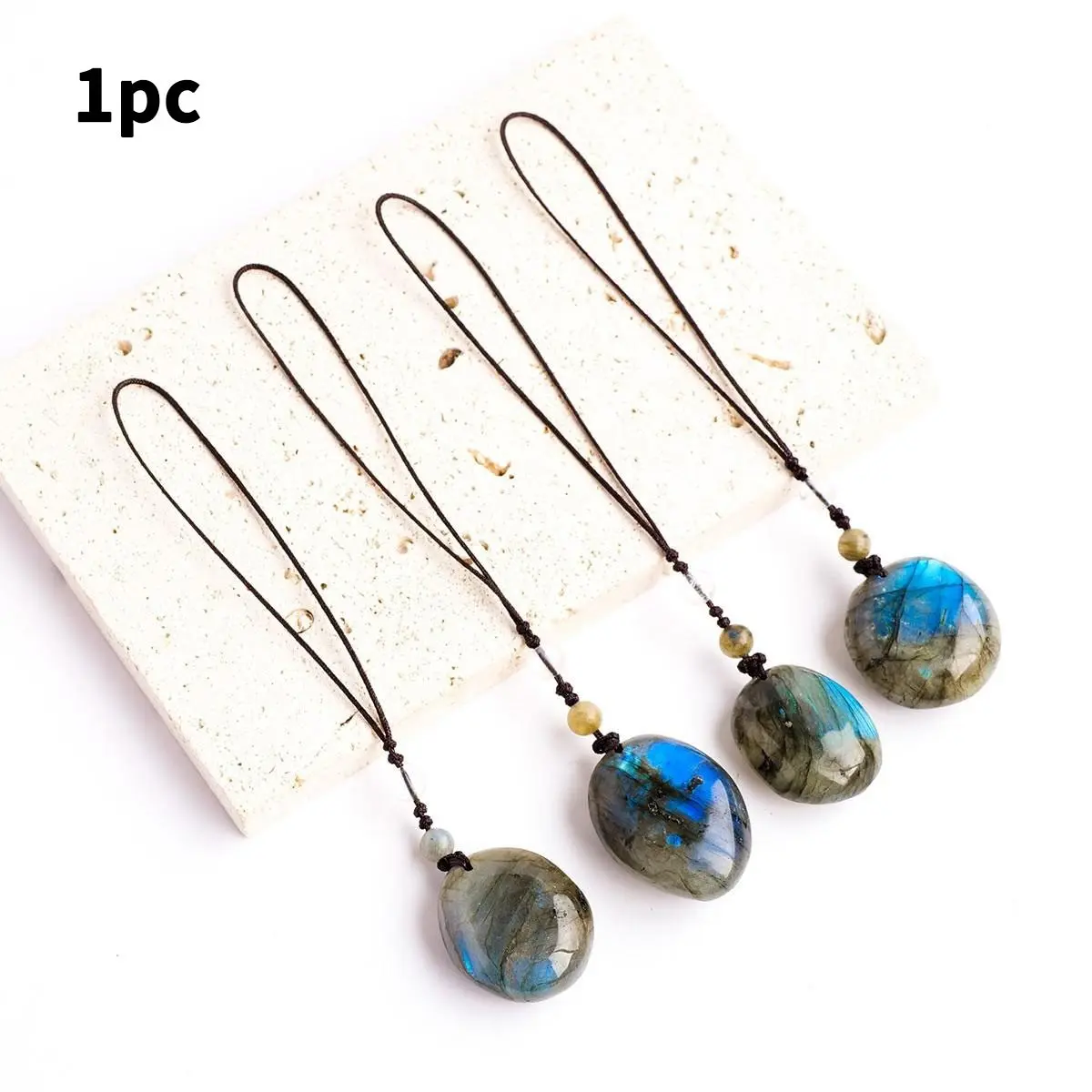 Natural Labradorite Rolling Stone Crystal Pendant, Healing Stone, Unique Crystals, Mobile Phone Decor, Spiritual Pendant, Yoga Energy Jewelry Gift, Crystal Jewellery, 1pc