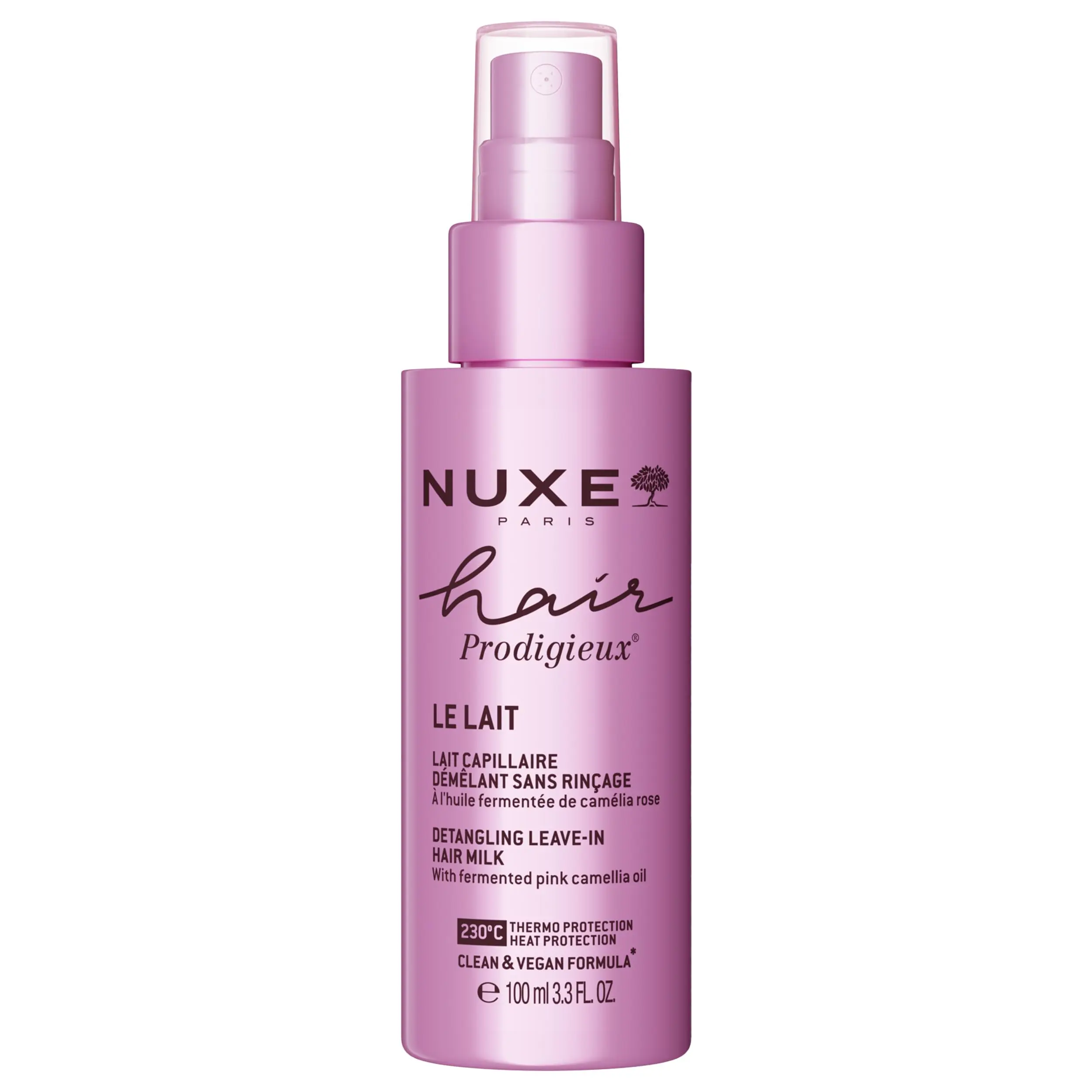 NUXE Hair Prodigieux Detangling Heat Protectant Leave-In Spray, 3.3 Fl Oz