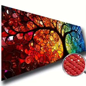 Large Size 120x40CM(47x16 inch) DIY 1pc Tree Of Life Diamond Painting Cross Stitch Kits Abstract Tree Landscape Diamond Mosaic Embroidery Diamond Art Kit For Living Room Home Decor