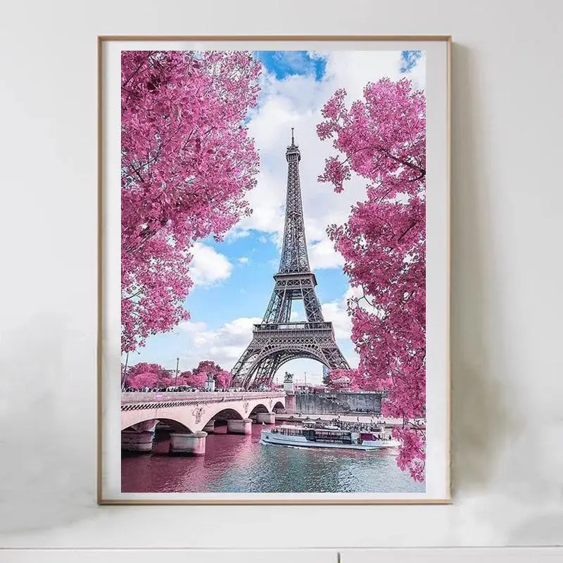 Paris Tower Pattern DIY Diamond Art Painting Without Frame, DIY Decorative Art Picture For Beginner, DIY Home Decor, Wall Art Painting, Diamond Pattern Design