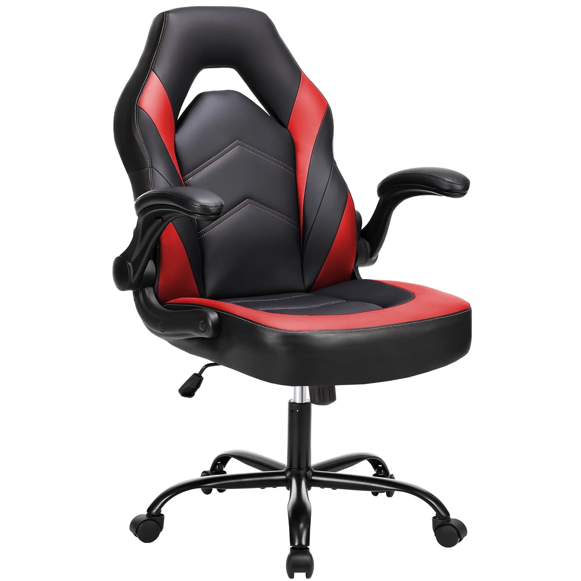 Gaming chair ,PU Leather Ergonomic Office Chair Swivel Computer Gaming Chair with Lumbar Support - Red