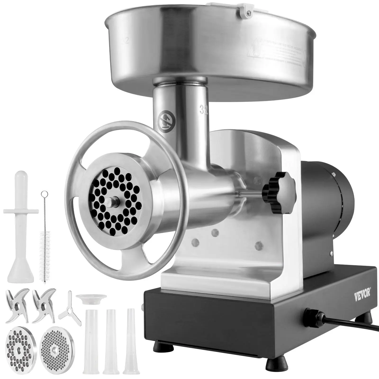 【Summerfinds】VEVOR Electric Meat Grinder 992 Lb/H Capacity1100W (4600W MAX) Industrial Meat Mincer with 2 Blade3 Grinding PlatesSausage Maker & Kubbe Kit Carbon Steel Commercial Meat GrinderETL Listed
