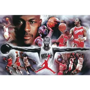 Hot Stuff Enterprise Z137-24x36-NA Michael Jordan Collage Painting Poster- 24 x 36