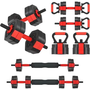 Dumbbell Sets Adjustable Weights, Free Weights with Connector, Non-Rolling Adjustable Dumbbell Set, Barbell for  Gym, Hexagon, Cement Mixture