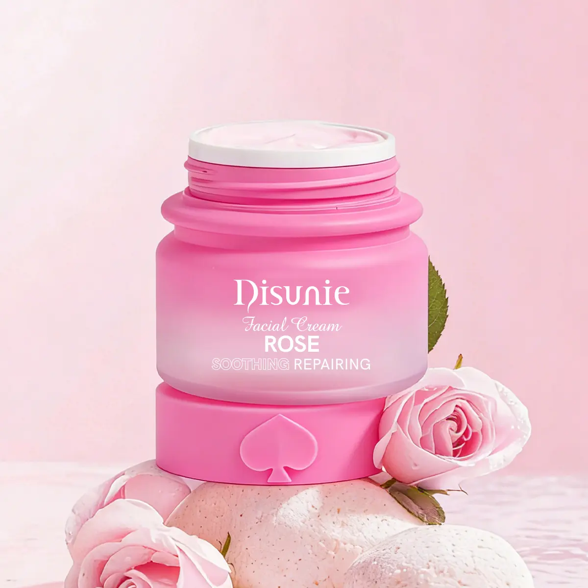 Disunie Rose Face Moisturizer Cream (1.76 oz/50g) with Rosa Rugosa & 3D Hyaluronic Acid, Pink Hydra-Shield Botanical Formula for Oil Control, Moisture Lock, All Skin Types, Firming, Anti-Aging Comfort, Hydrate, 1 To 1.9 Fl Oz