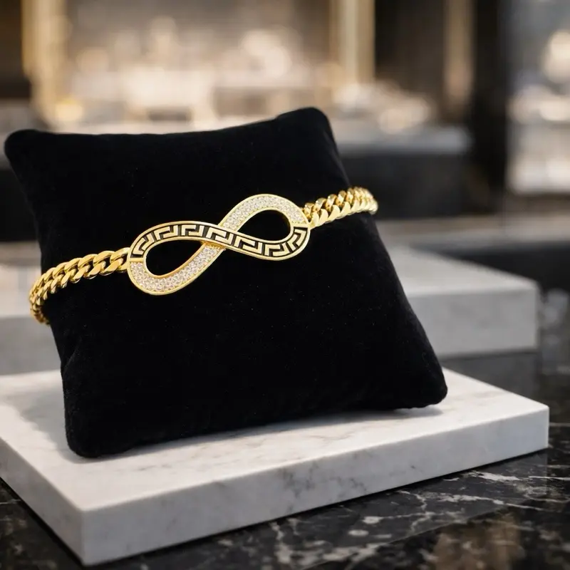 115 Infinity Link Gold Bracelet 14K Laminated