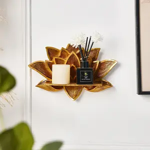 Lotus Flower Resin Corner Shelf, Creative Home Decor, Wall Mount Design, Wall Mounted Storage Rack, Wall Organizer Shelf for Bedroom & Kitchen Decoration