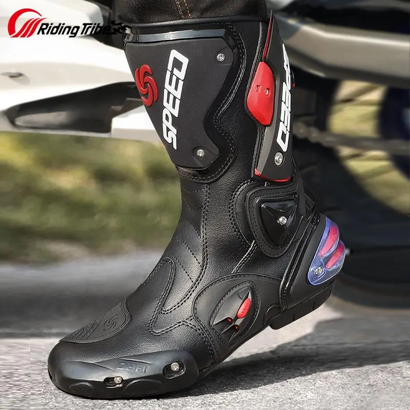 Four-season high-top motorcycle riding boots, anti-fall, wear-resistant, non-slip, ankle-protective, comfortable, breathable, unisex off-road motorcycle boots