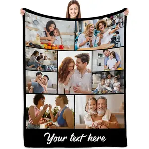 Custom Blanket, Custom Blanket with Pictures, Custom Blanket with Photos,Picture Blanket, Customized Photo Blankets for Dad Mom Husband Wife Friends Sister, Personalized Blanket with Photos Blanket