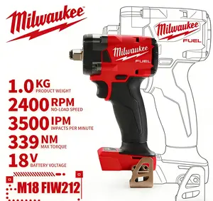Milwaukee M18 1/2″ Brushless Impact Wrench  Heavy-Duty Cordless Power Tool for Car Truck Repair  18V Battery System