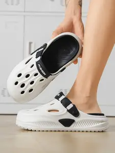 New summer men's sports-style clogs, lightweight with soft soles, odor-resistant, wearable for commuting and home use, closed-toe sandals and slippers in one