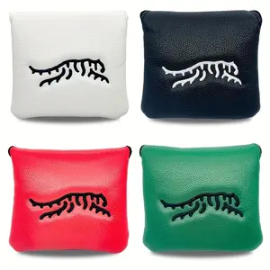 Golf Club Cover for Sand Wedge and Putter, PU Waterproof Head Protector, Tiger Square Straight Stripe Design, Golf Accessories