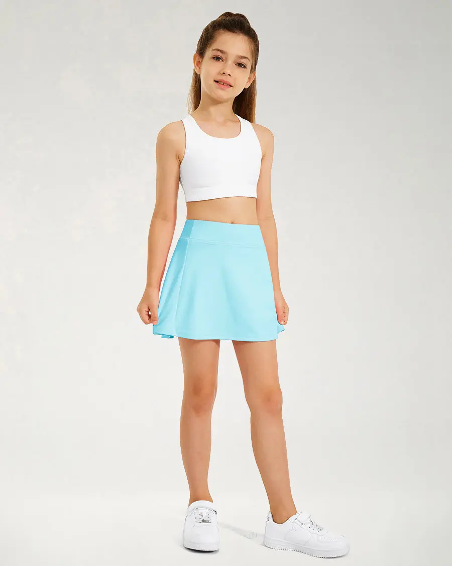 Girls Kids CourtChic Breathable Fabric A-Line Athletic Mini Active Style Chic Sport Skirt for Tennis, Active Skirt Style, Athletic Mini Sport Skirt