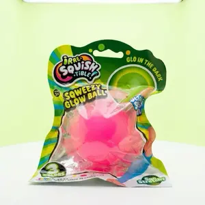 JA-RU Irresistible Sqweezy Glow Ball Squishy Toy – Glow in the Dark Stretch Squeeze Sensory Fidget