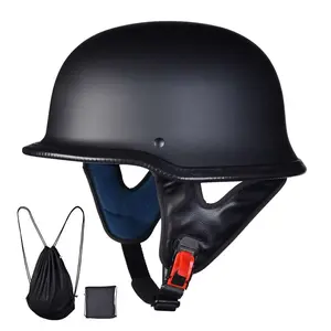 Motorcycle German Style Half Helmet Chopper Cruiser Scooter DOT