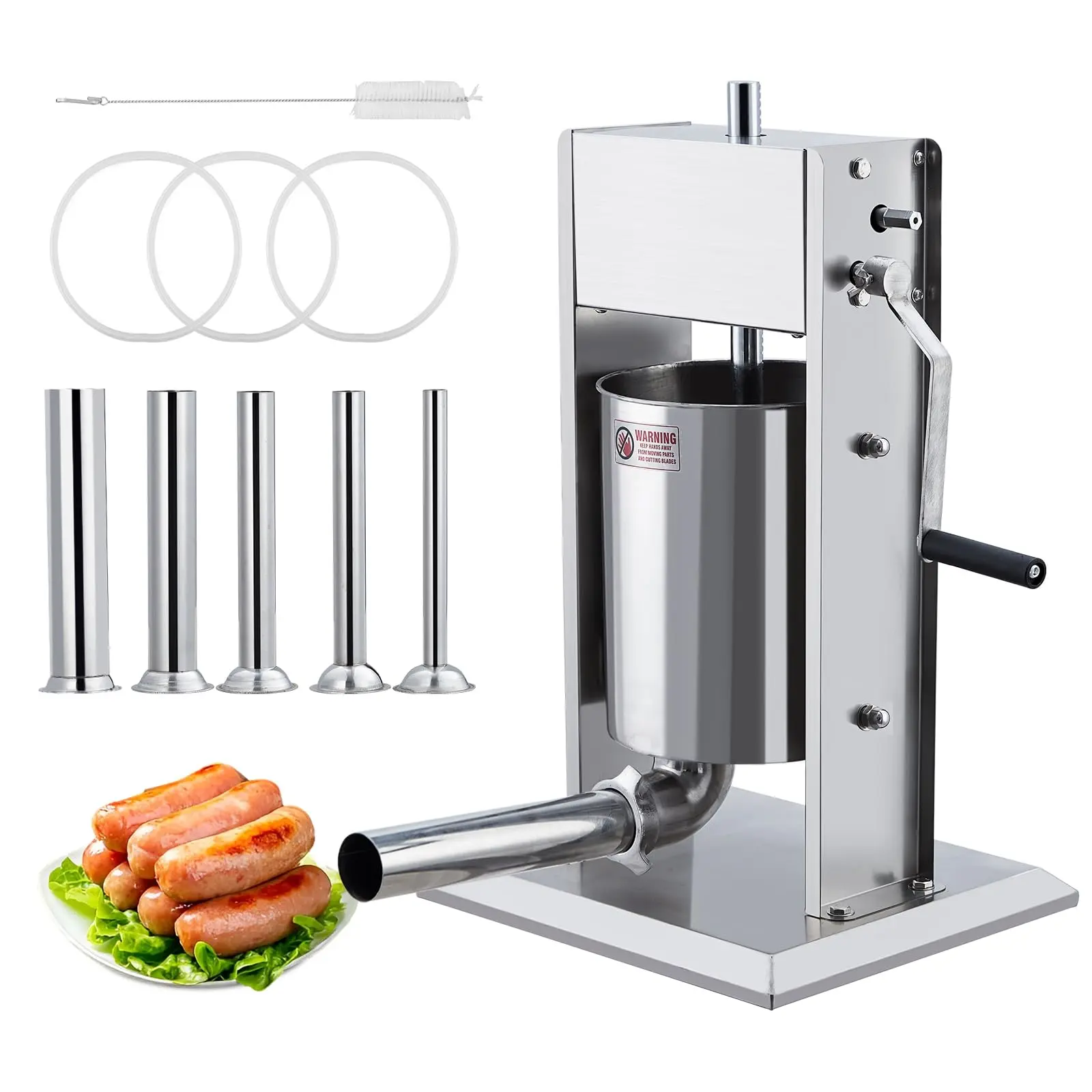 YJ-Garvee 11LBS/5LSS02 Manual 5L Sausage Stuffer, Sausage Maker for Home and Restaurant, Hot Dog Maker, Butcher Shop Equipment, Commercial Sausage Making Machine