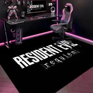RResident Evil 9 Requiem Floor Mat Gaming Room Soft Flannel Floor Rug Non-Slip Absorbent Doormat for Esports Setup, Bedroom, Entrance, Gamer Home Decor, Anti-Skid Washable Mat, Multiple Sizes Available, Home Decor Rugs