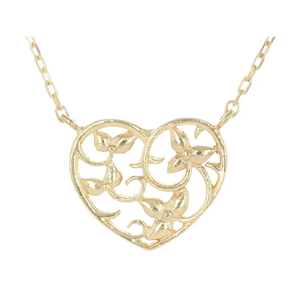 JTV 18k Yellow Gold Over Sterling Silver Heart 18" Necklace