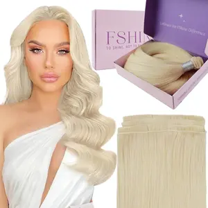 Fshine Genius Weft Hair Extensions Remy Hair for Women Real Human Natural