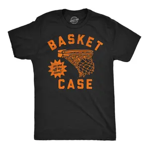 Mens Funny T Shirts Basket Case Sarcastic Basketball Hoop Graphic Novelty Tee for Men Mens Funny T Shirts Cool Vintage Fashion T-Shirt Gift Classic Menswear Sarcastic Apparel for Men Funny Basketball Short Black -