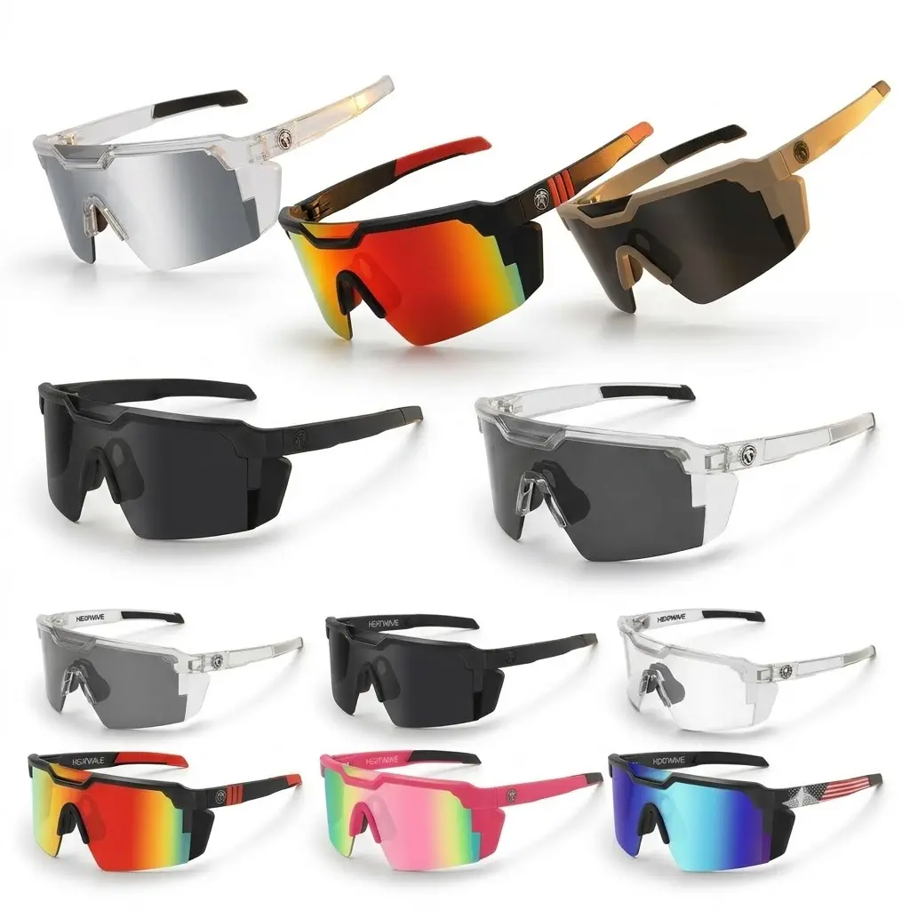 HEATWAVE Shield-X ANSI Z87+ Certified Photochromic Sports Sunglasses, Impact Resistant UV400 Cycling Running Glasses
