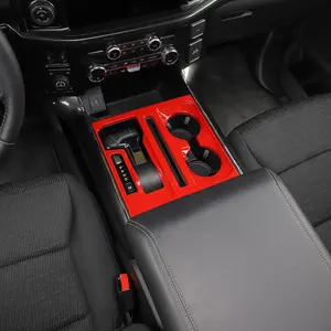 Central Control Gear Shift Cup Holder Panel Trim, Car Interior Decorative Dashboard Accessory For Ford F150 2021+ Custom Automotive Interior Sticker