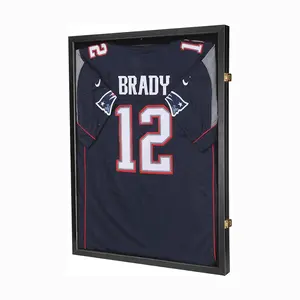 Jersey Frame Display Case ,Jersey Shadow Box with 98% UV Protective Acrylic Door for Football,Hockey,Basketball,Baseball Sports Jersey (Black, 1 Pack)