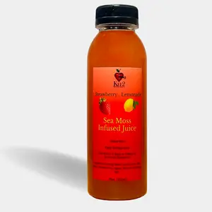 Sea Moss Infused Strawberry Lemonade 12oz - All-Natural Health Beverage with Organic Herbs Fruit and Sea Moss Infusion - No Dyes, No Artificial Flavors