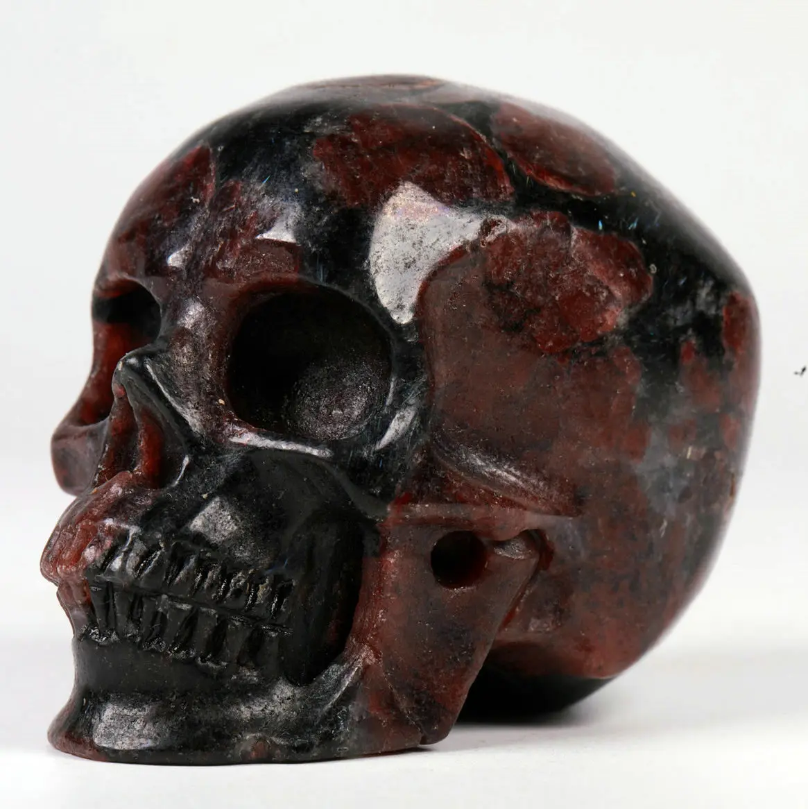 2.0 " Garnet Carved Crystal Skull,Super Realistic, Crystal Healing