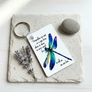 Dragonfly "Sign from Above" Keychain  Handcrafted Memorial Gift